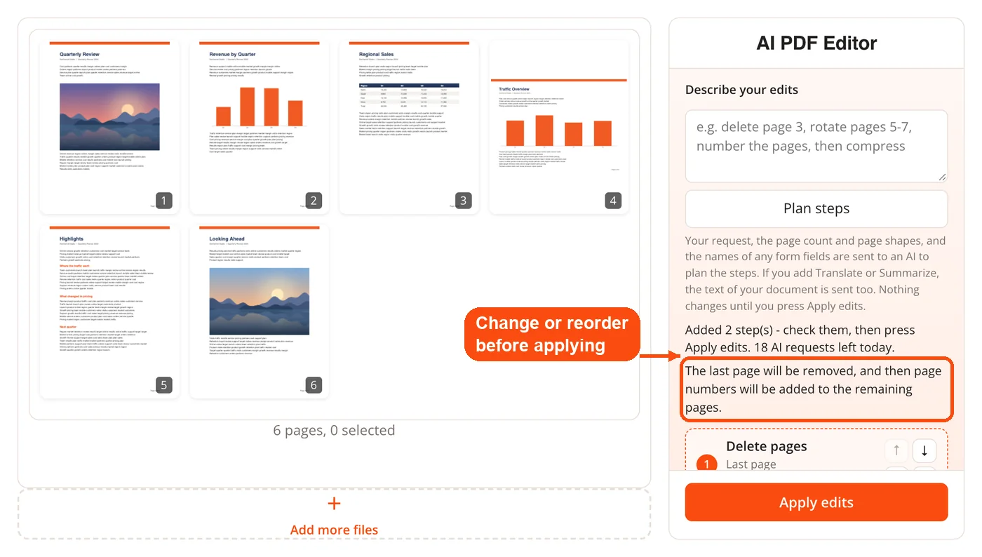 Planned steps ready to review