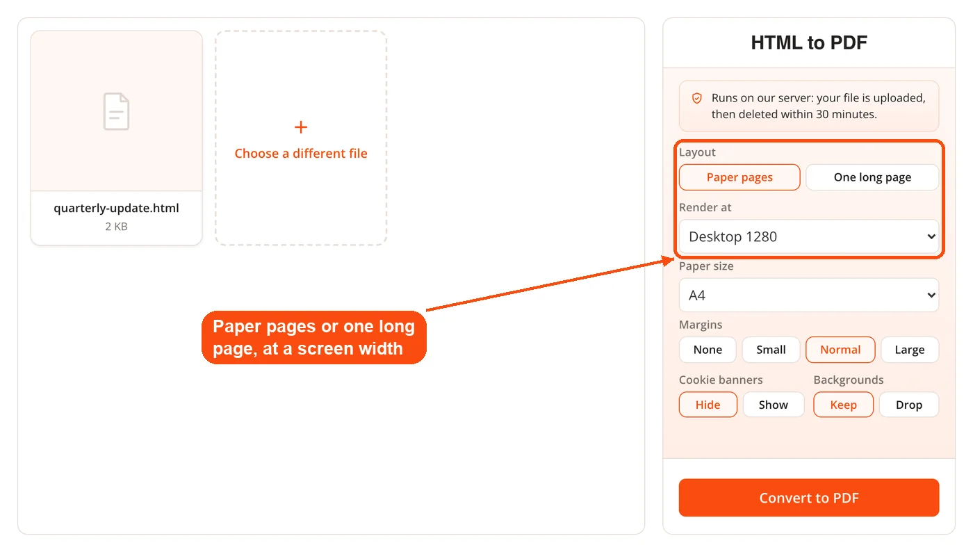 Layout and render width options