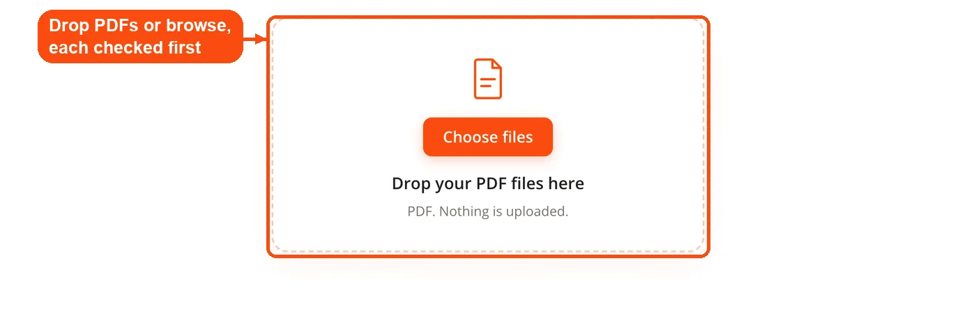 Drop zone for adding PDF files