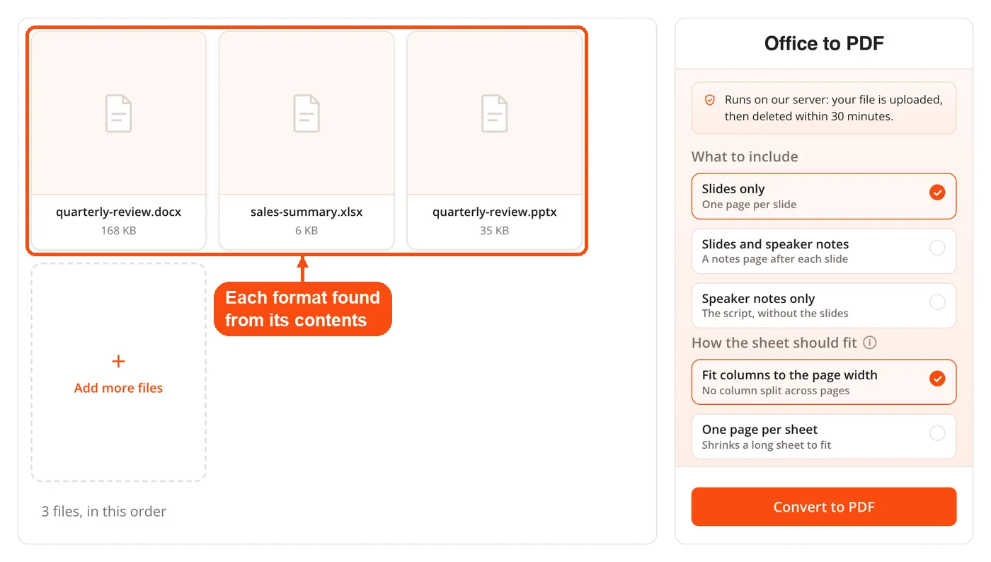 Word, Excel and PowerPoint files added