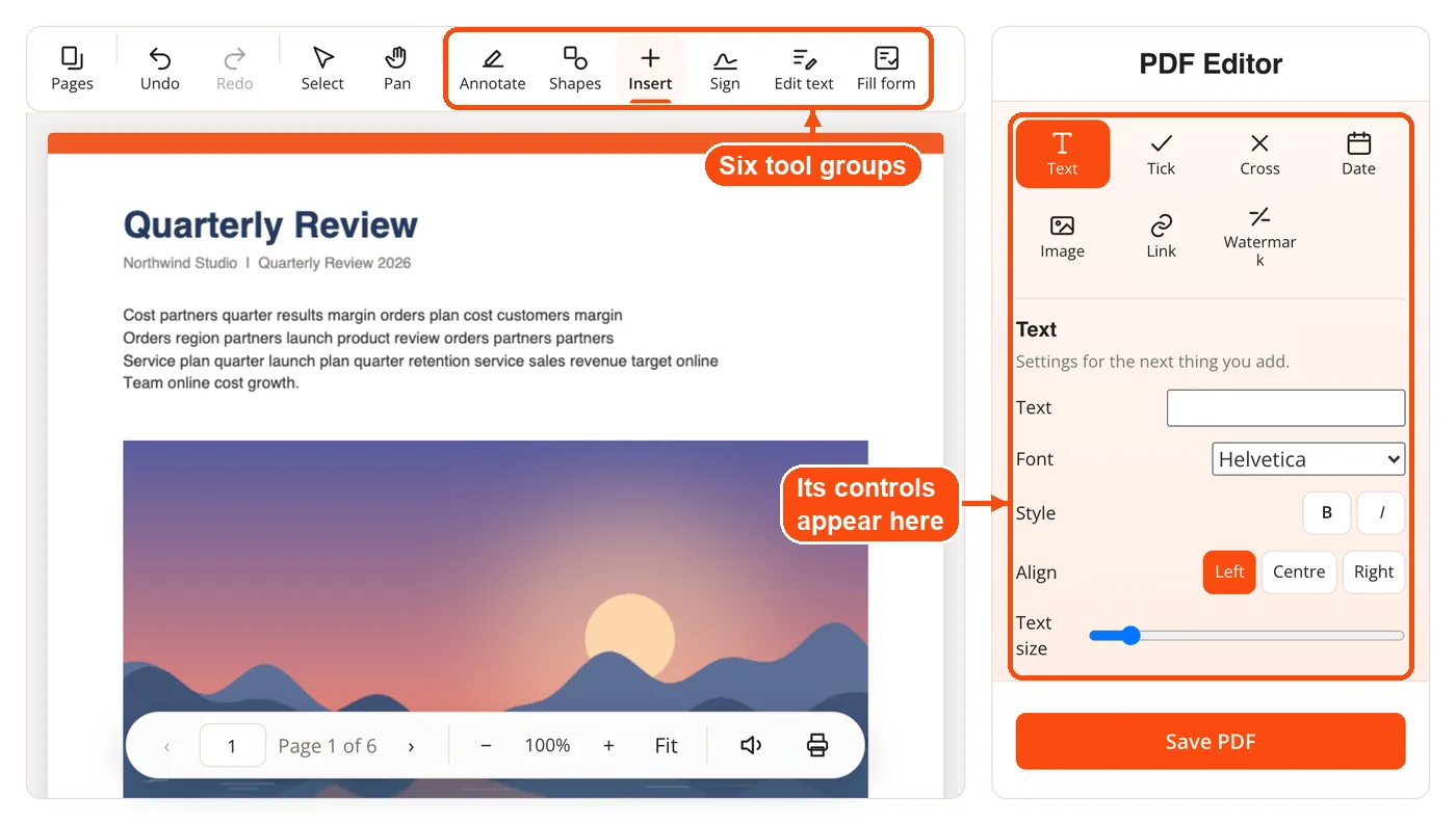 Tool groups with Insert chosen
