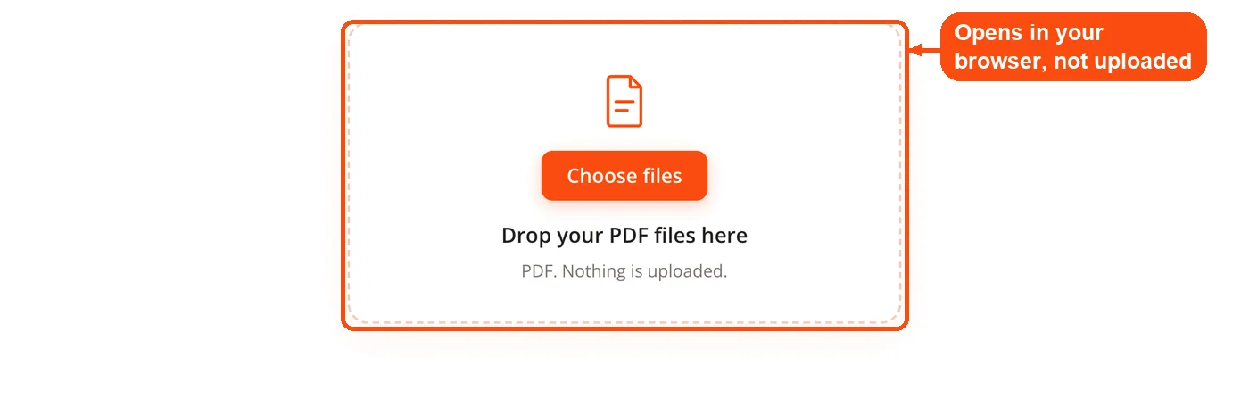 Drop zone for adding a PDF
