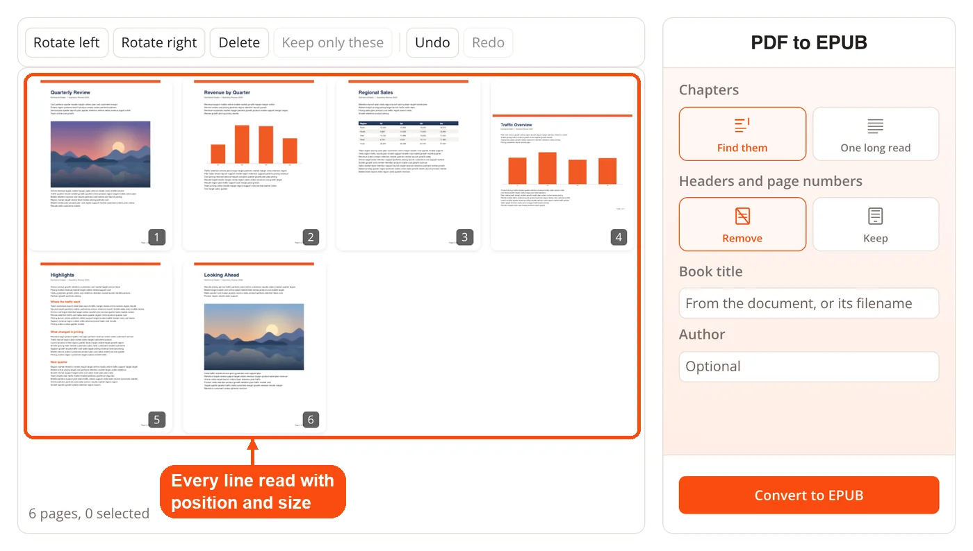 PDF pages read in the browser