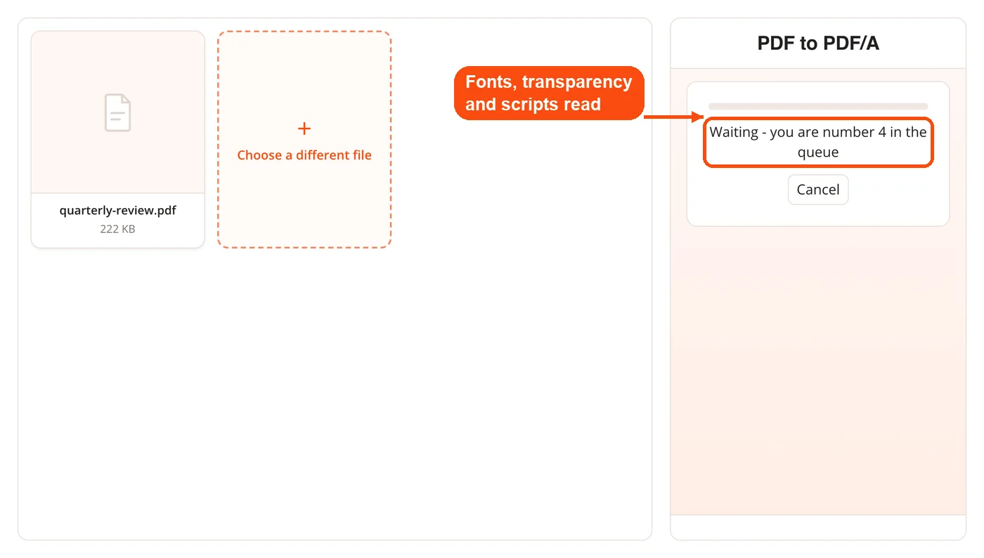 PDF being converted on the server