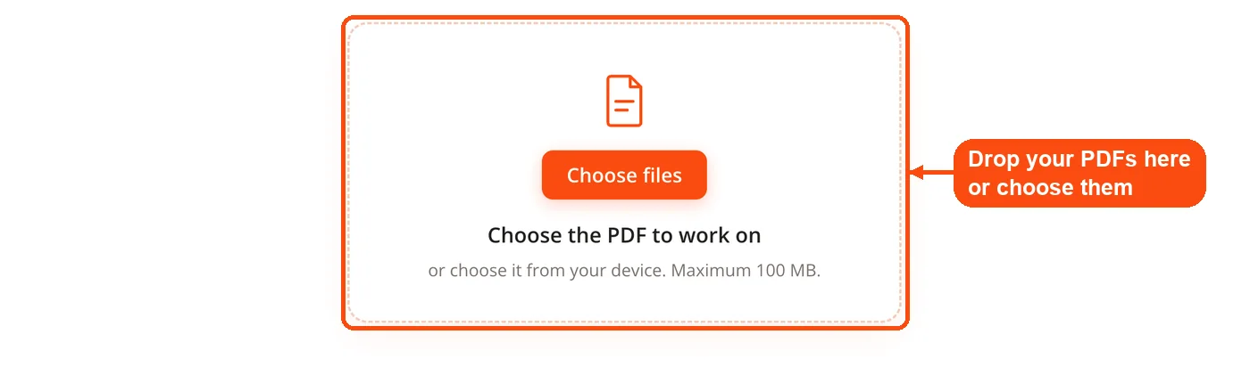 Drop zone for adding PDF files