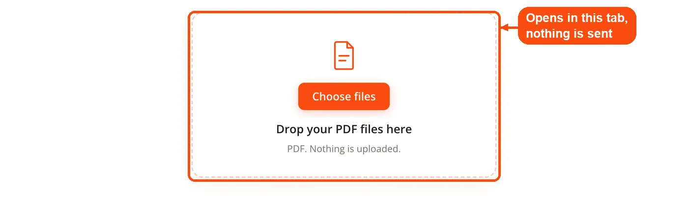 Drop zone for adding a PDF