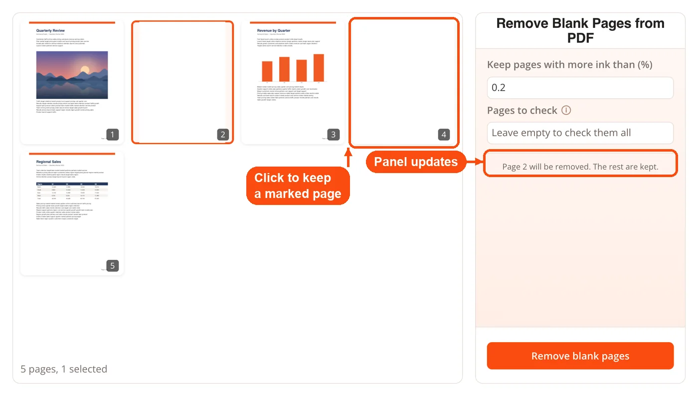 Marked page clicked to keep it