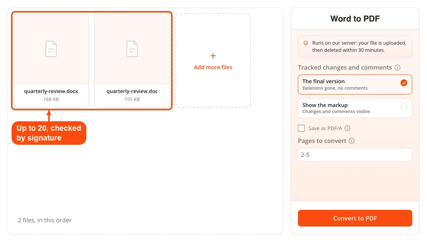 Word documents added for upload
